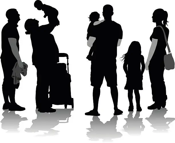 Vector illustration of Silhouette Families