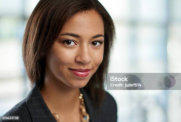 Horizontal Headshot Of An Attractive African American Business Woman Shot Stock Photo - Download Image Now