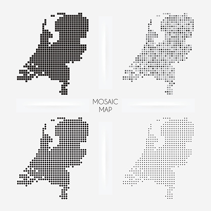 Netherlands maps - Mosaic squarred and dotted