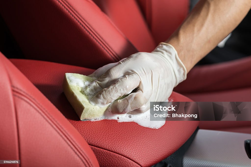 Coche detalles de serie : Coche asiento de limpieza - Foto de stock de Tapicería - Material libre de derechos