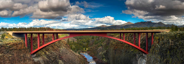 istock Red  highway  bridge across ravine in high desert 514625636