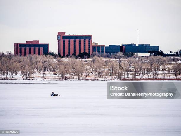 Urban Ice Fishing City Backdrop Stock Photo - Download Image Now - Activity, Colorado, Equipment