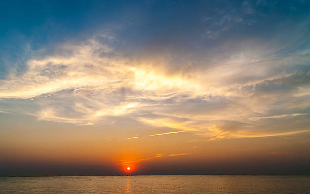 istock twilight sky with colorful sunset and clouds at beach 514628458