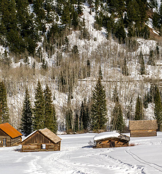 istock Abandoned Log Buildings in the Snow 514629190