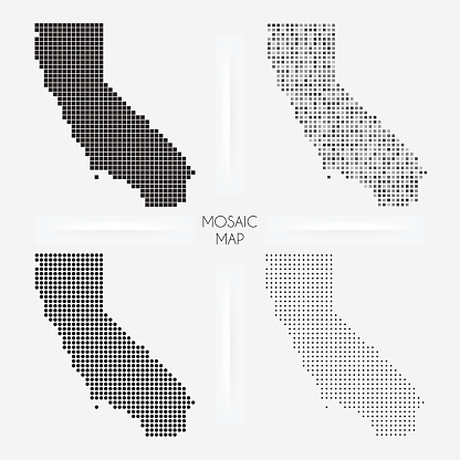 California maps - Mosaic squarred and dotted