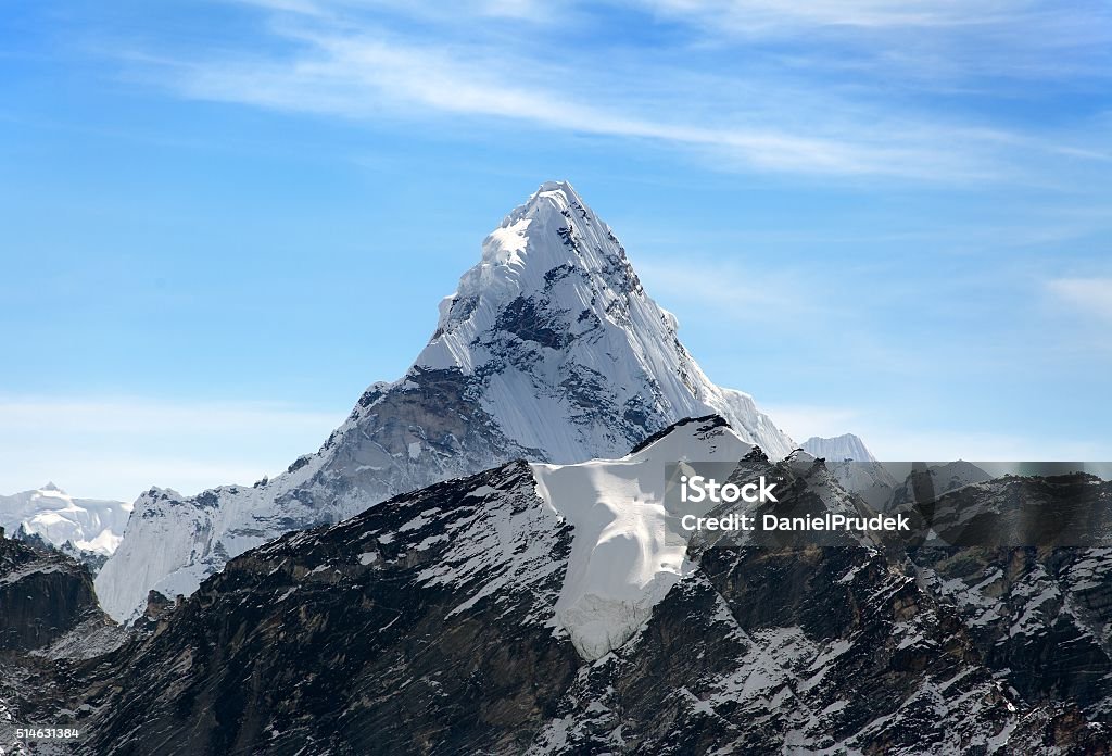 Berg Ama Dablam auf dem Weg zum Mount Everest Base Camp - Lizenzfrei Mount Everest Stock-Foto