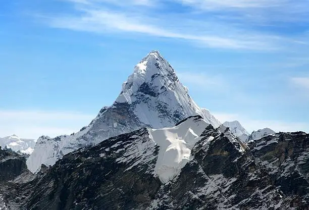 View of Ama Dablam on the way to Everest Base Camp, Sagarmatha national park, Khumbu valley, Nepal