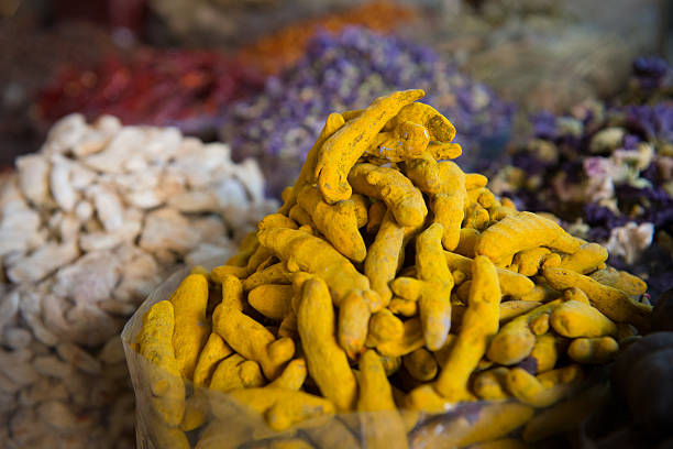 Turmeric and Colorful Spices in Spice Market