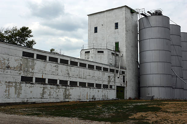 Grain Elevator Grain storage silos in McLean County of Illinois mclean county stock pictures, royalty-free photos & images