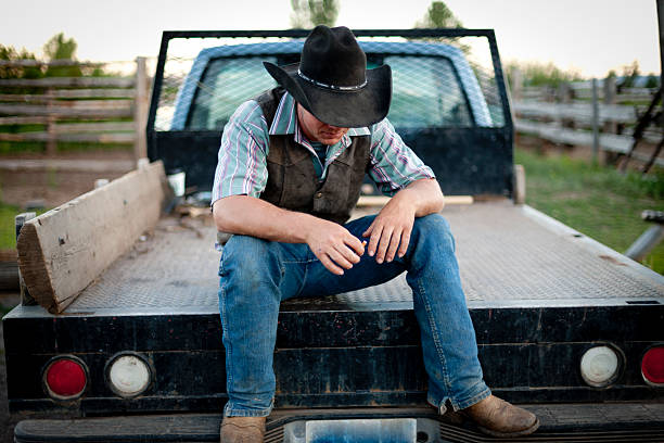 Cowboy in a pick-up truck