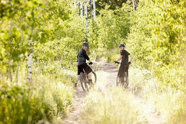 Photo of Cyclists in woodland