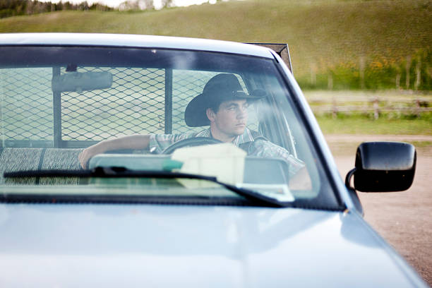 Cowboy in a vehicle