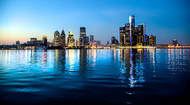 istock Detroit Skyline at Night 514638224