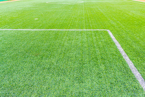 istock The football field line with artificial grass 514639168