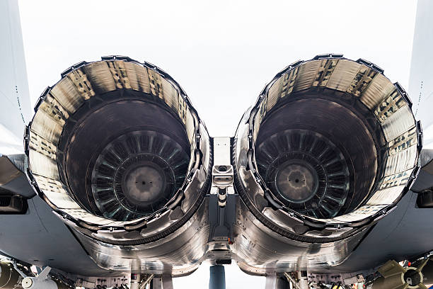 istock Rear view of twin engine, supersonic fighter jet 514641072