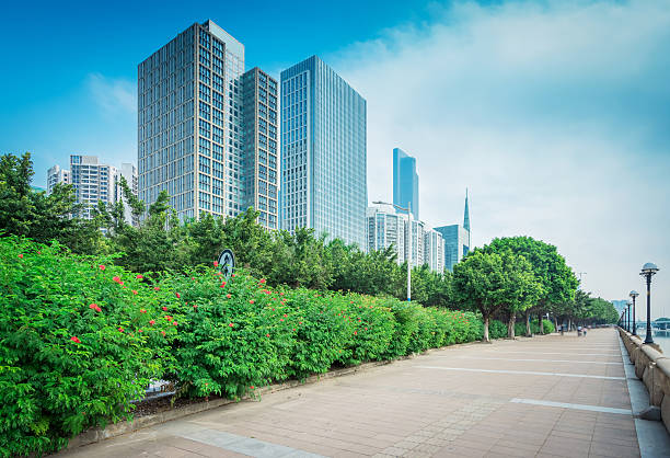 istock empty, modern square and skyscrapers in modern city 514643906
