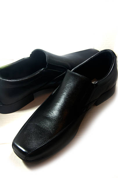 istock Black patent leather men shoes 514647168