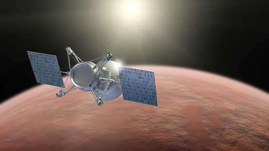 Mars mission - 3d rendered image. 