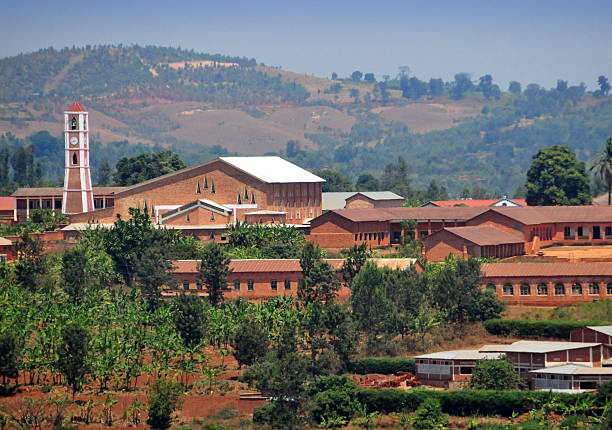 Gitega, Burundi, Central Africa Gitega / Kitega, Burundi: Cathedral of Christ the King (Cathédrale Christ Roi) - Roman Catholic Archdiocese of Gitega - Archidioecesis Kitegaensis - photo by M.Torres burundi east africa stock pictures, royalty-free photos & images