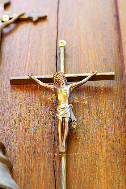 istock Jesus on the old wooden wall 514652733