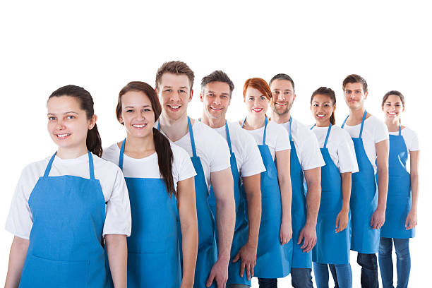 istock Large group of cleaners standing in a line 514655389