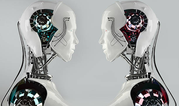 robot - people machine part profile science zdjęcia i obrazy z banku zdjęć