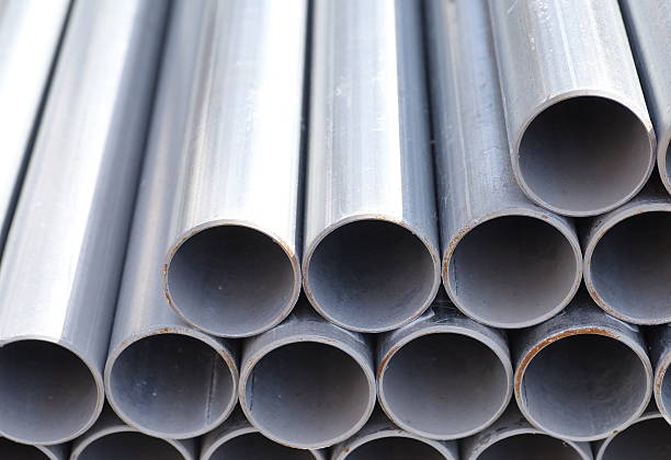 istock Close - up Stack of steel pipes 514656081