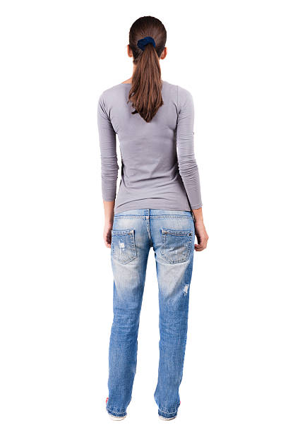 istock back view of standing young beautiful  brunette woman. 514656511