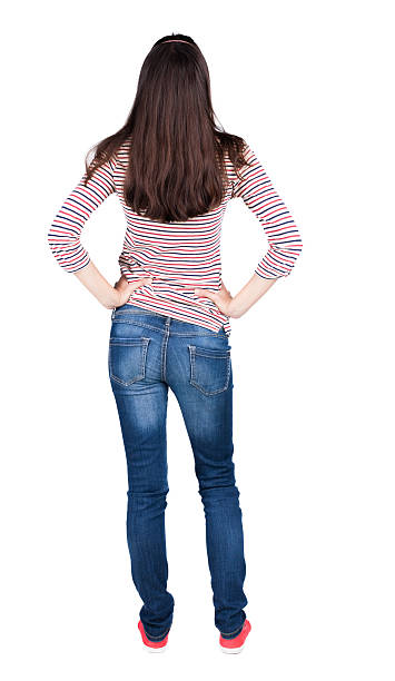 istock back view of standing young beautiful  brunette woman. 514656513