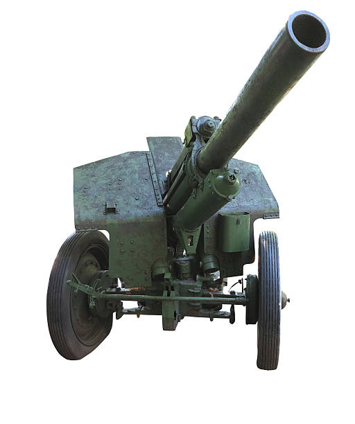 istock Old russian artillery cannon gun isolated over white 514656535
