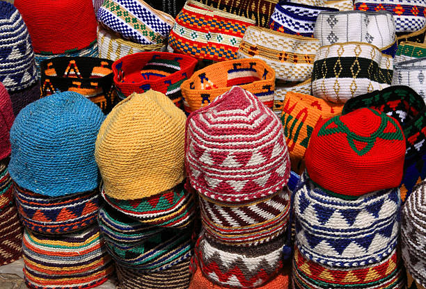 istock Colorful knitted Moroccan hats 514673345