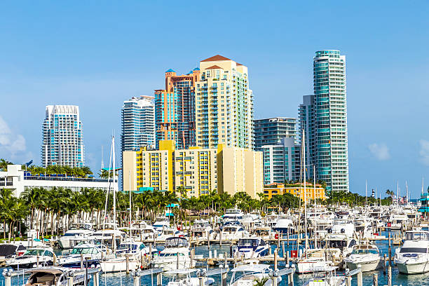 istock Miami south beach marina with skyline 514673995