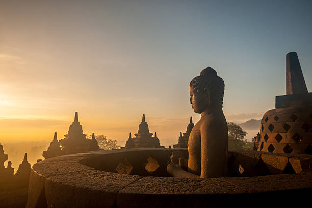 templo de borobudur - bali indonesia temple travel fotografías e imágenes de stock