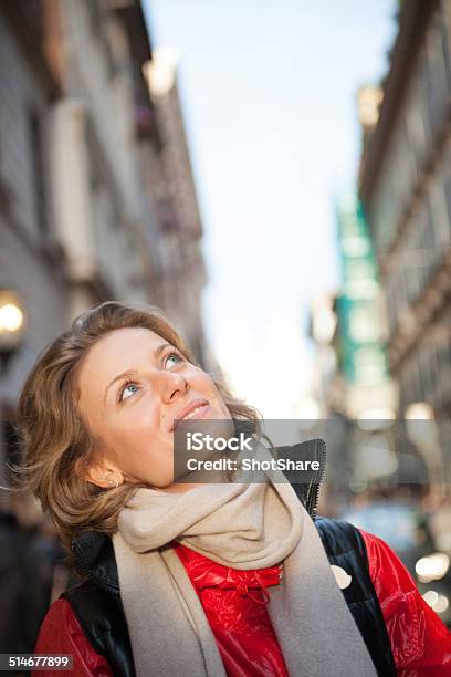 Woman Looking Up Stock Photo - Download Image Now - Adult, Adventure, Backgrounds