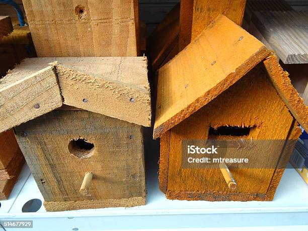 Image Of Wooden Nest Boxes Birdboxes Bird Nesting Boxes Perches Stock Photo - Download Image Now