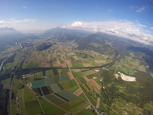 Aerial View - Valais, Vaud stock photo