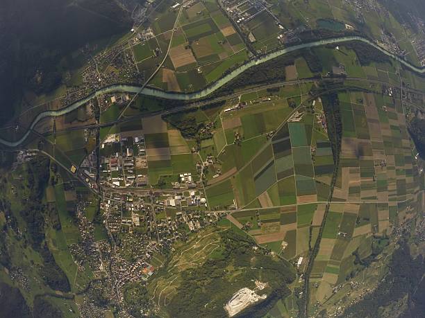 Aerial View - Bex, Switzerland stock photo