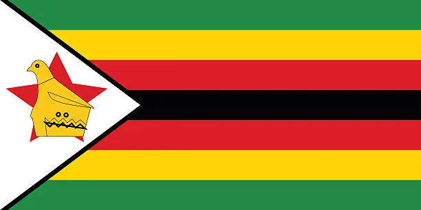 Vector illustration of zimbabwe flag