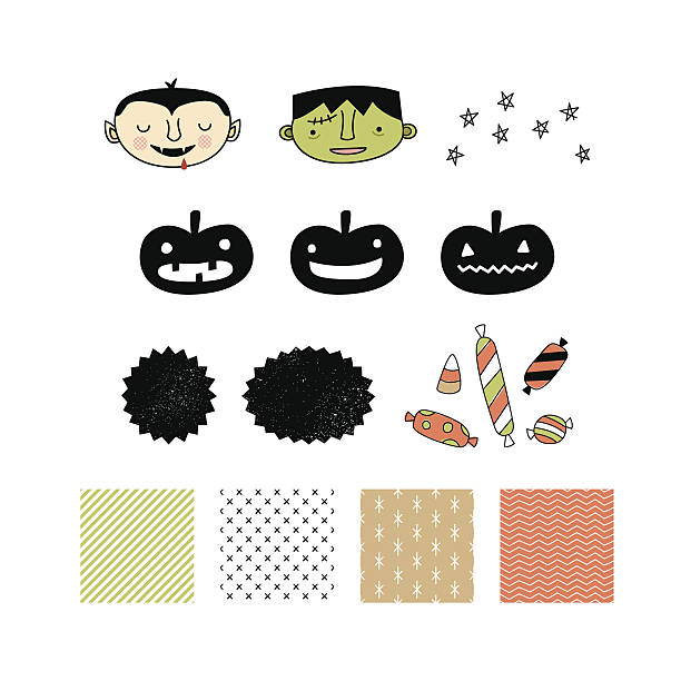 Hand Drawn Halloween Vector Graphics & Seamless Patterns vector art illustration