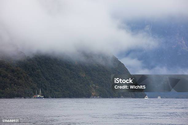 Rainny And Foggy Day At Milfordsound Stock Photo - Download Image Now - Bay of Water, Beauty, Beauty In Nature