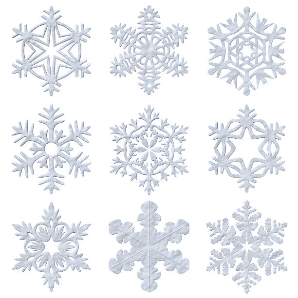 istock Blue snowy decorative snowflakes set 514691007