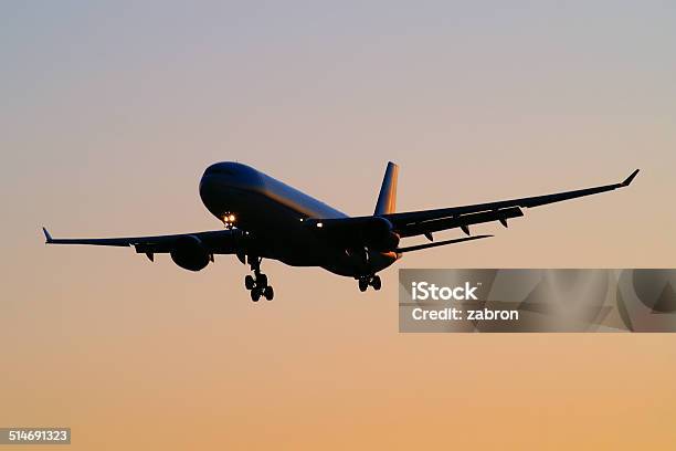 Airplane Silhouette Stock Photo - Download Image Now - Air Vehicle, Aircraft Wing, Airplane