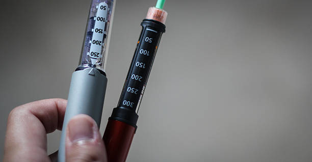 Insulin pens stock photo