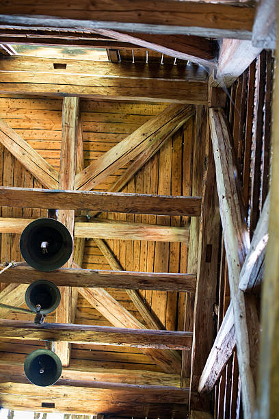 istock Bells in the old wooden bell tower 514710516