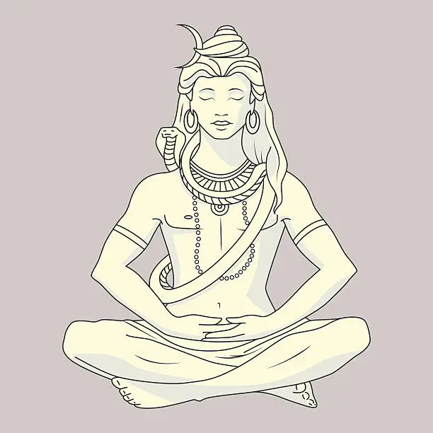 Vector illustration of Shiva isolated