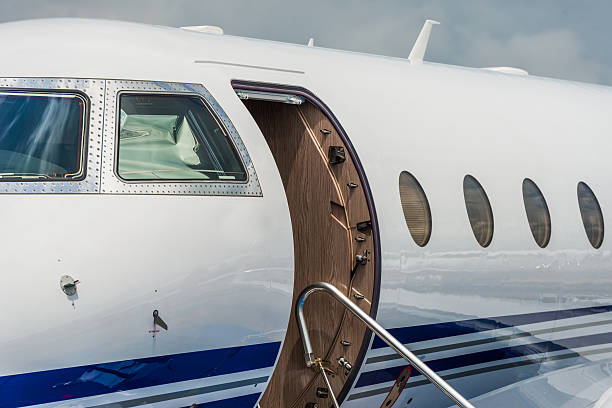 istock Private jet airplane door 514714560