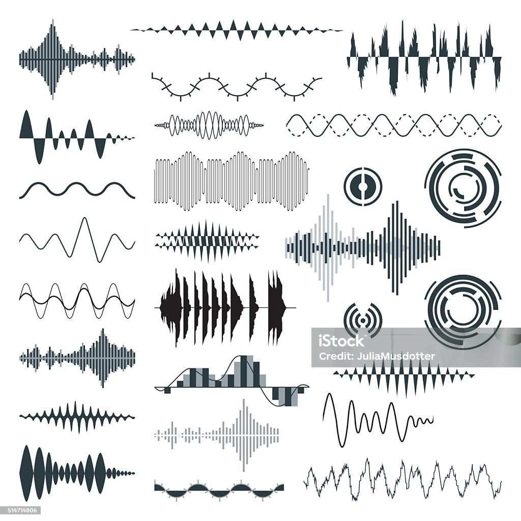 Des vagues vecteur son ensemble. Audio - clipart vectoriel de Tremblement de terre libre de droits