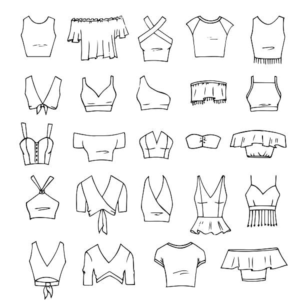 tops - shirt women isolated camisole stock-grafiken, -clipart, -cartoons und -symbole