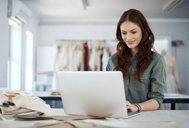 istock She keeps a backup of her designs on her laptop 514716666