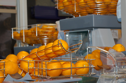 Modern orange juice machine for restaurants and super markets for healthy fresh juice.